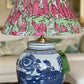 Lychee Block-Print Cotton Gathered Lamp Shade with Peony base