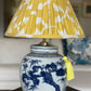 Dandelion Silk Ikat Gathered Lamp Shade with Bamboo PIne base