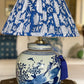 Lapis Block-Print Cotton Gathered Lamp Shade with Bird lamp