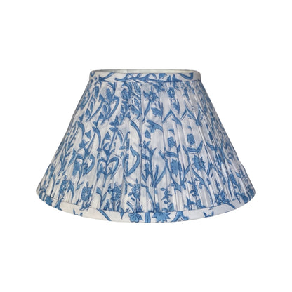 Santorini Block-Print Cotton Gathered Lamp Shade