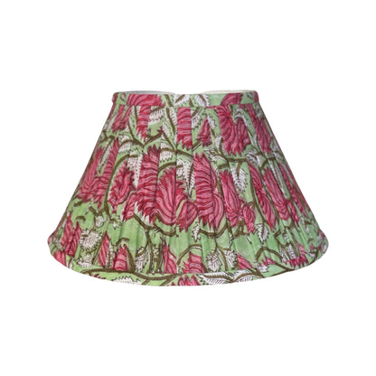 Lychee Block-Print Cotton Gathered Lamp Shade