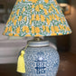 Lemon Grove Block-Print Cotton Gathered Lamp Shade