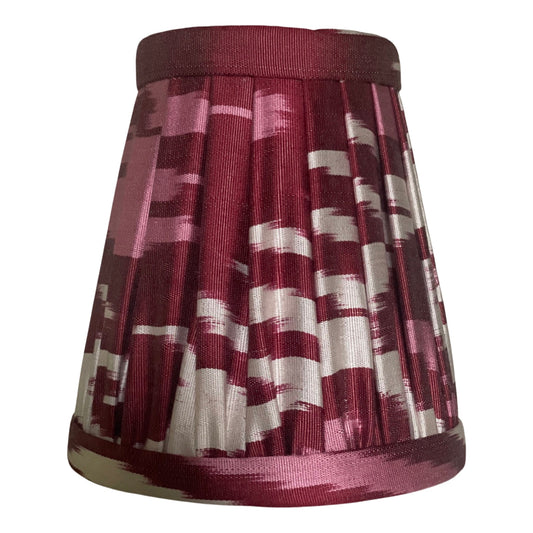 Garnet Silk Ikat Lamp Shade: Clip-On