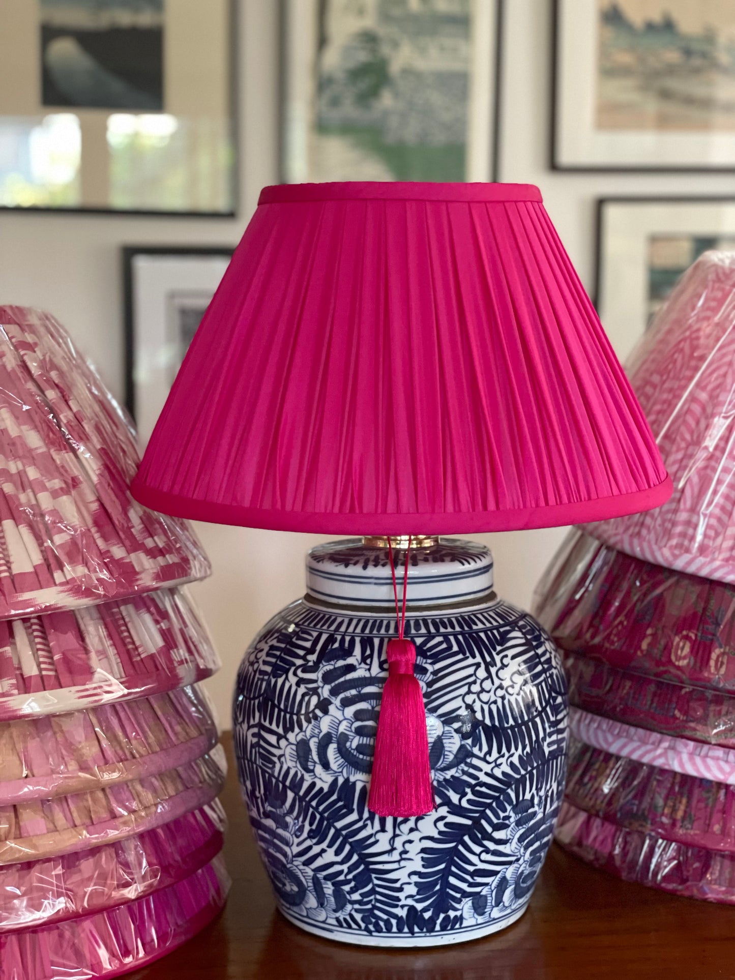 Evergreen & Peony Ginger Jar Lamp