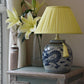 imperial yellow silk shade with dragons ginger jar base
