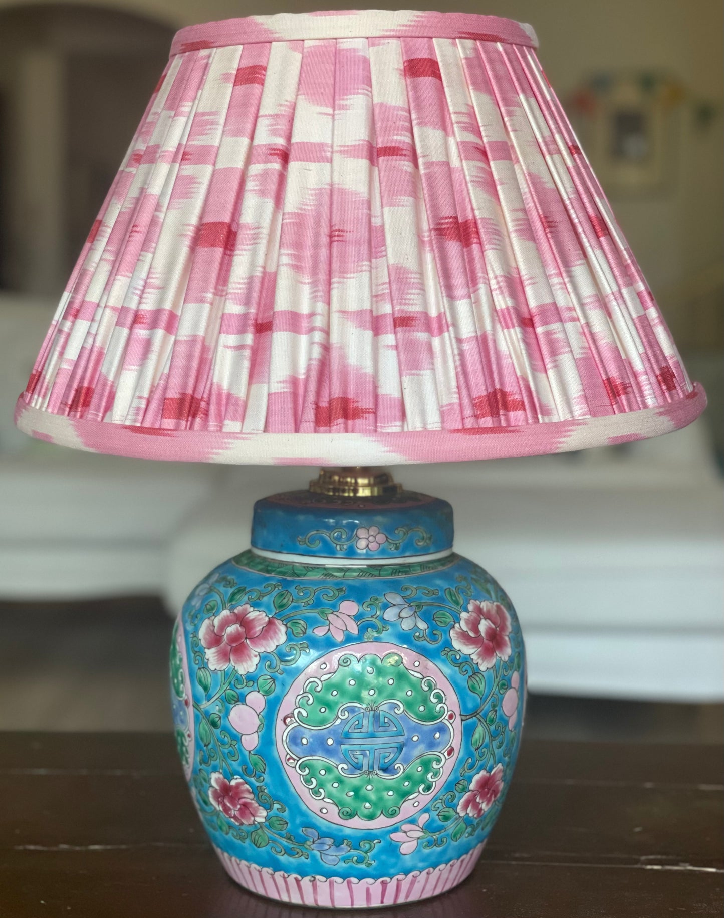 Famille Bleu Ginger Jar Lamp