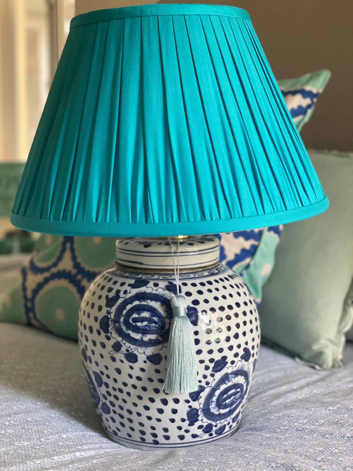 Peony Polkadot Ginger Jar Lamp