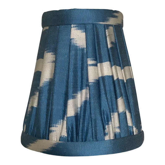 Sapphire Silk Ikat Lamp Shade: Clip-On