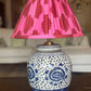 Cranberry Silk Ikat Lamp Shade