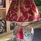 pink silk ikat shade with peonny ginger jar lamp base